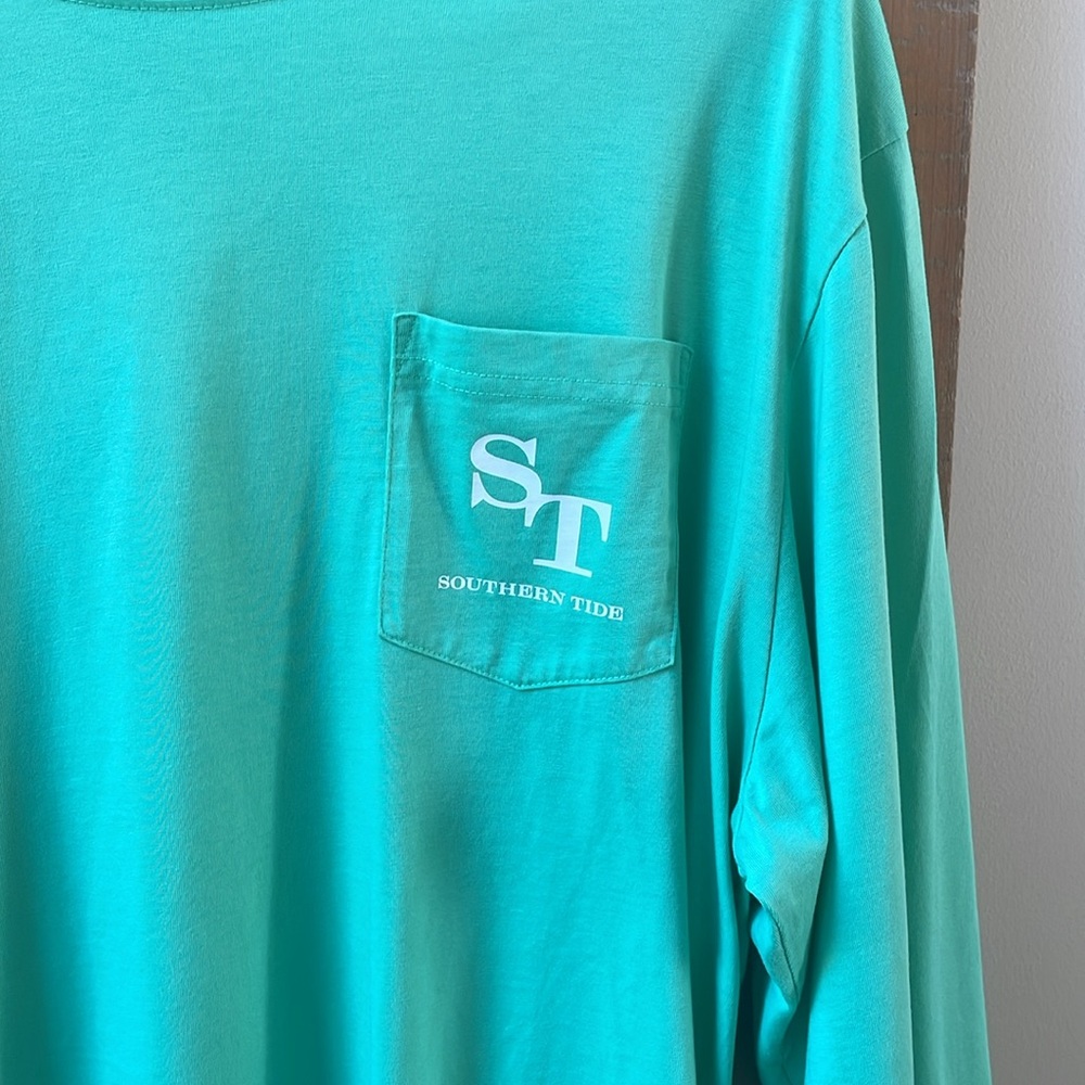 Southern Tide Long Sleeve Pocket Tee with Logo Size XXL - Picture 3 of 7